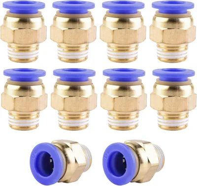 Productafbeelding van Koperen snelkoppelingen, set, 10 mm x 1/4 inch, 10-delig, voor pneumatische toepassingen