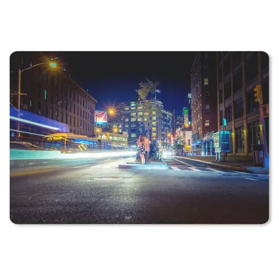 Produktbild von MuchoWow® Schreibtischunterlage New-York - Brooklyn - Lichter 60x40 cm - XXL Mauspad - Großes Mauspad