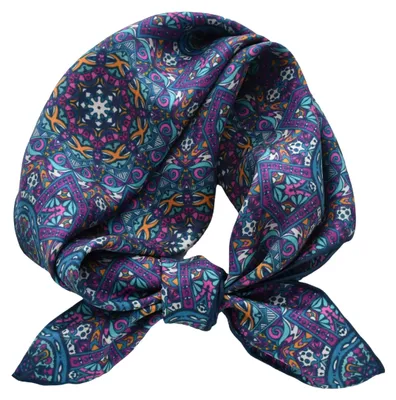 Produktbild von Prettystern Uni handrolliertes SeidenHalstuch Seide Nickituch Bandana Stirntu