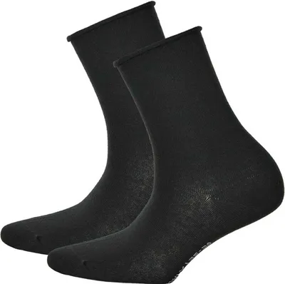 Produktbild von Hudson 2 Paar Damen Socken - Only 2-Pack, Strumpf, Rollrand, Einfarbig Schwarz 35-38 (2,5-4,5 UK)