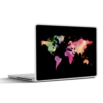 Produktbild von MuchoWow® Laptop Aufkleber Sticker Cover Weltkarte - Regenbogen - Aquarell 25x18 cm - Laptop-Deko