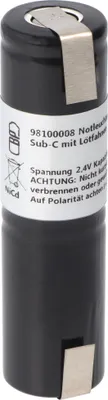 Produktbild von Notleuchtenakku NiCd 2,4V 1800mAh L1x2 Sub-C mit Lötfahnen ersetzt 2,4 V Akku
