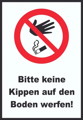 Produktbild von Bitte keine Kippen auf den Boden werfen Schild A6 (105x148mm)