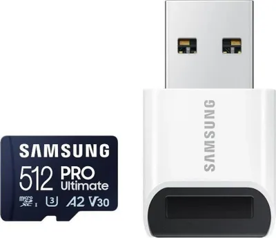 Produktbild von CARD 512GB Samsung PRO Ultimate microXC 200MB/s +USB-Kartenleser