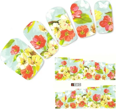 Produktbild von Tattoo Nail Blumen Bläter Aufkleber Nagel Sticker