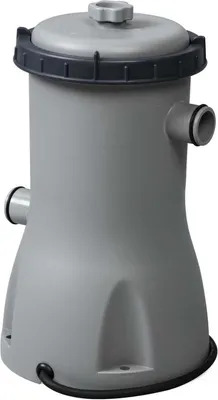 Produktbild von Bestway Flowclear Poolfilterpumpe 3.028 l/h, Kunststoff Grau, 19,5x18x30,5 cm, für 1.100-17.400 l Pools mit Ø 32 mm Anschluss, energiesparend, unter Wasserstand geeignet