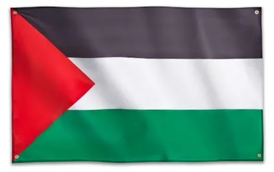 Produktbild von Flagge Palästinas, 91x152 cm, mit 4 Ösen für den Innen- und Außenbereich