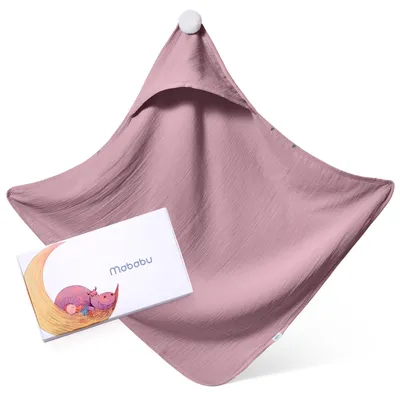Productafbeelding van Famanu babyhanddoek met capuchon - 100% biologisch mousseline, 75 x 75 cm