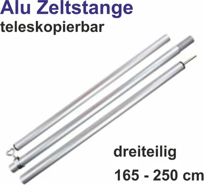 Produktbild von Alu Zeltstange 165 - 250cm Teleskop Aufstellstange für Zelt Vordach Tarp Vorzelt