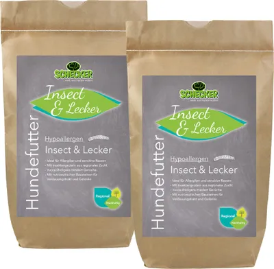 Produktbild von 24 kg Schecker Hypoallergen Insect & Lecker Trockenfutter Mit Insektenprotein aus regionaler Zucht