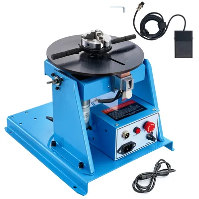 Produktbild von VEVOR Schweißdrehtisch 20 W Schweißpositionierer 1-12 U/min Manipulator 10 kg(Horizontal)/5 kg(vertikal) Drehtisch 0–90° Neigungswinkel K01-63 Dreibackenfutter zum Schneiden, Schleifen, Montieren