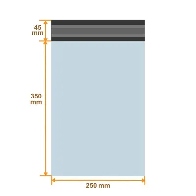Produktbild von 25x Folienversandtaschen 250 x 350 mm (25 x 35 cm) 60 my | CoEx Versandbeutel Versandtüten