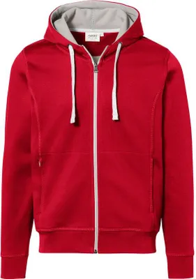 Produktbild von HAKRO Kapuzenjacke Bonded 455, rot/silber, L