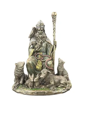 Obrázok produktu pre Veles – slovanský boh mágie a podsvetia – dekoratívna figúrka z bronzovej farby, ručne maľovaná, 16 cm × 13 cm × 21 cm, model WU77891A4
