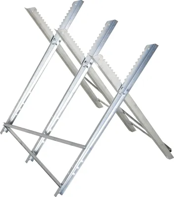 Produktbild von Kettensägebock Sägebock zusammenklappbar Sägegestell für Brennholz Silber Metall 83 x 83 x 79 cm
