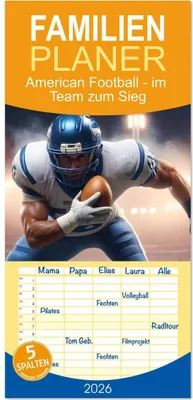 Produktbild von Familienplaner 2026 - American Football - im Team zum Sieg mit 5 Spalten (Wandkalender, 21 x 45 cm) CALVENDO