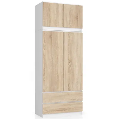 Image de Nadställning pour armoire S 90 cm blanc chêne sonoma 2 portes