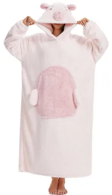 Produktbild von Tragbare Hoodie-Decke mit Ärmeln und Taschen - Superweich und Warm für Erwachsene