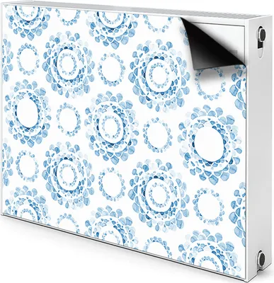 Produktbild von Magnet Heizkörperverkleidung Heizkörper-Abdeckung Heizung Heizkörper 110x60 cm  - Blau, Räder