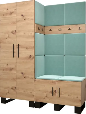 Produktbild von Garderobe ARTIN Set 2 mit gepolsterten Paneelen Industrial Design