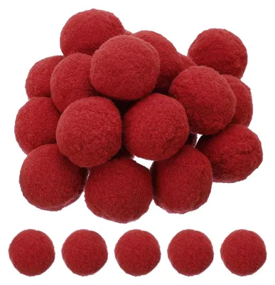 Pompons 5 cm, 20 Stück, rot, für DIY-Bastelprojekte