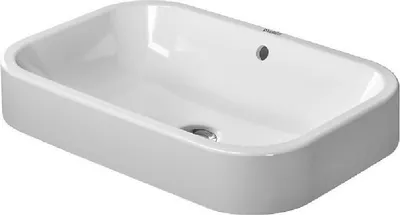 Zdjęcie produktu dla Duravit umywalka nablatowa HAPPY D.2 z przelewem, bez otworu na baterię ława, 600 x 400 mm, polerowana, bez otworu na baterię biała