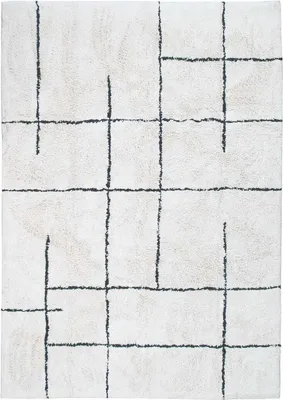 Produktbild von Waschbarer Berberteppich aus Baumwolle natur 60x90