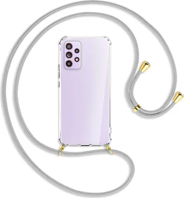 Produktbild von Handykette Backcover-Schutzhülle mit Band (Metall goldfarben) für Samsung Galaxy A53 5G - silbergrau