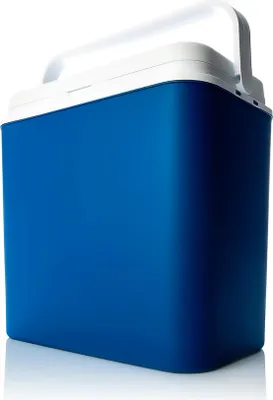 Produktbild von BigDean Kühlbox 24 Liter blau/weiß - Isolierbox mit bis zu 14 Std. Kühlung - Kühltasche für unterwegs - Outdoor Thermobox für Camping, Picknick & Garten -  Europe
