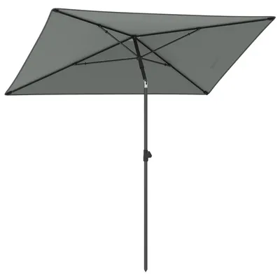 Zdjęcie produktu dla Parasol balkonowy – prostokątny parasol ogrodowy – z możliwością pochylania o 30° w obie strony – na balkon, do ogrodu, na taras – szary
