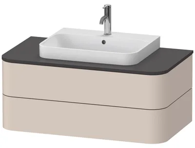 Produktbild von Waschtischunterbau HAPPY D.2 PLUS 1000x550mm 2 Schubk ta s-matt o ES taupe supermatt ohne Einrichtungssystem