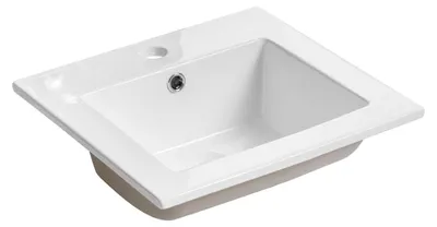 Produktbild von Keramik Waschtisch Waschbecken Aufsatzwaschtisch Weiß Einbau Becken Badezimmer