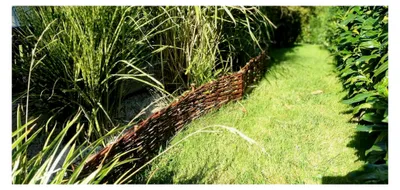 Produktbild von Beeteinfassung Weide 20 cm x 120 cm 10er Set - Weidensteckzaun als Beetumrandung oder Gartenabgrenzung