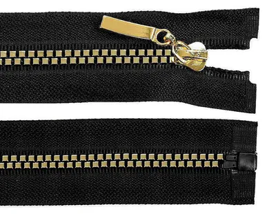 1 Profil-Reißverschluss 5mm Nonlock teilbar Würfel-Design Größenwahl schwarz gold