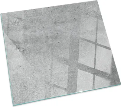 Produktbild von Textur von Rohbeton – Glasbodenplatte für – Kaminofen – Kaminplatte Glas – Schutzglas – Funkenschutzplatte –Glasbodenplatte Feuerfeste – Hitzeschutzplatte – Bodenschutz aus Glas – 60x60 cm