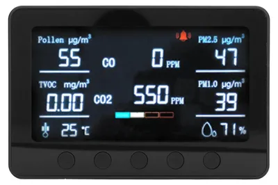 Obrázek produktu pro Monitor kvality ovzduší, detektor oxidu uhličitého, monitor oxidu uhličitého, měřič CO2, teplota, vlhkost