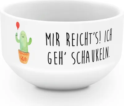 Produktbild von Mr. & Mrs. Panda frühstücksbowl Kaktus Luftballon - Weiß - Geschenk, Suppenschüssel, Ausbildung, dessertschale, schale, Freundin, Prüfung, Büro, salatschälchen, Schüssel