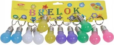 Zdjęcie produktu dla Świecący Brelok Do Kluczy Zawieszka Żarówka 12Szt