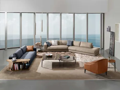 Produktbild von Sofas Zimmer Möbel Dreisitzer Design Dreisitzer Couch Polster Sofa Blau Prianera