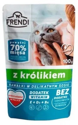 Obrázok produktu pre FRENDI Kúsky v omáčke s králikom - mokrá krmivo pre mačky - 100 g