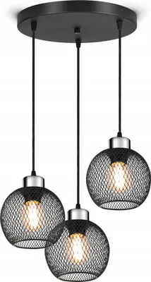 Zdjęcie produktu dla Lampa Sufitowa Żyrandol Wisząca Vintage LOFT Reflektor 444-EZ3 E27 Z Siatki