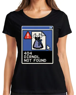 Productafbeelding van 404 Dirndl niet gevonden. , Wiesn, traditionele kleding, lederhosen, Bayern, dames T-shirt, zwart, maat L