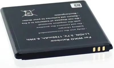 Produktbild von Akku für Wiko Rainbow Li-Ion 3,7 Volt 1700 mAh schwarz.