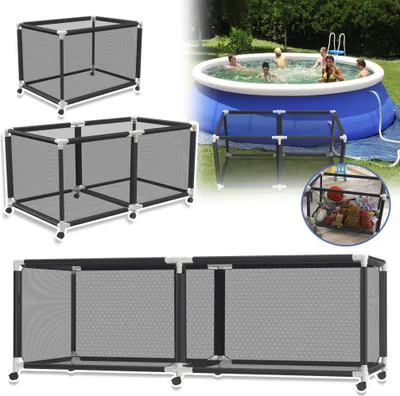 Produktbild von LARS360 Pool-Aufbewahrungsbox Roll-Organizer 160x78x88cm – Mesh-Netz-Organizer mit hoher Kapazität für Schwimmbadzubehör, Handtücher, Spielzeug & Pool-Nudeln