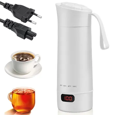 Reisewasserkocher 400 ml, Mini, 4 Temperaturstufen, Edelstahl