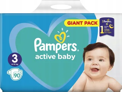 Produktbild von Pampers Windeln Active Baby 3 (Midi), 6-10 kg, 90szt.