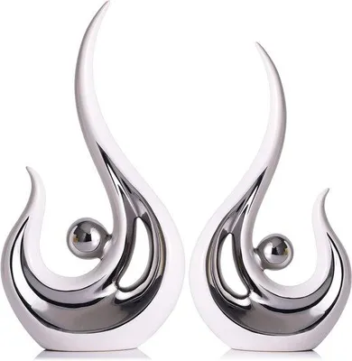 Produktbild von Moderne Keramik Skulpturen Silber Dekoration für Wohnzimmer