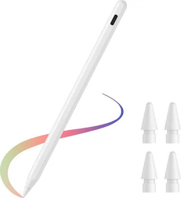 Zdjęcie produktu dla Rysik pojemnościowy z ładowaniem magnetycznym, bardzo czuły rysik pojemnościowy z czułością nacisku na pochylenie, kompatybilny z iPad 2018šC2024