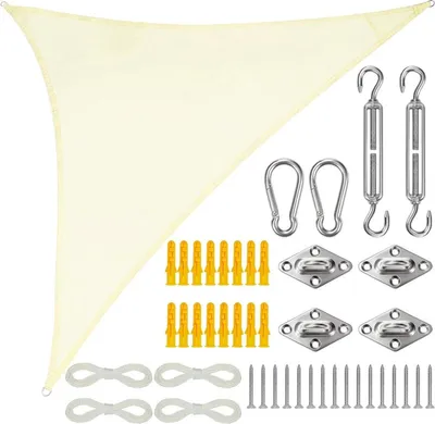 Crème Dreieckiges Sonnensegel Set, Hauptbild