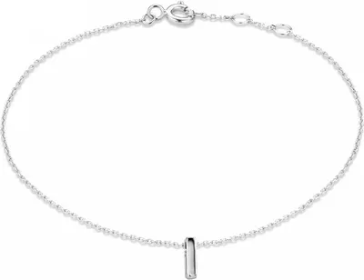 Produktbild von New Bling 9NB-909I Zilveren letterarmband - Letter I - lengte 16,5+1+1cm - gerhodineerd